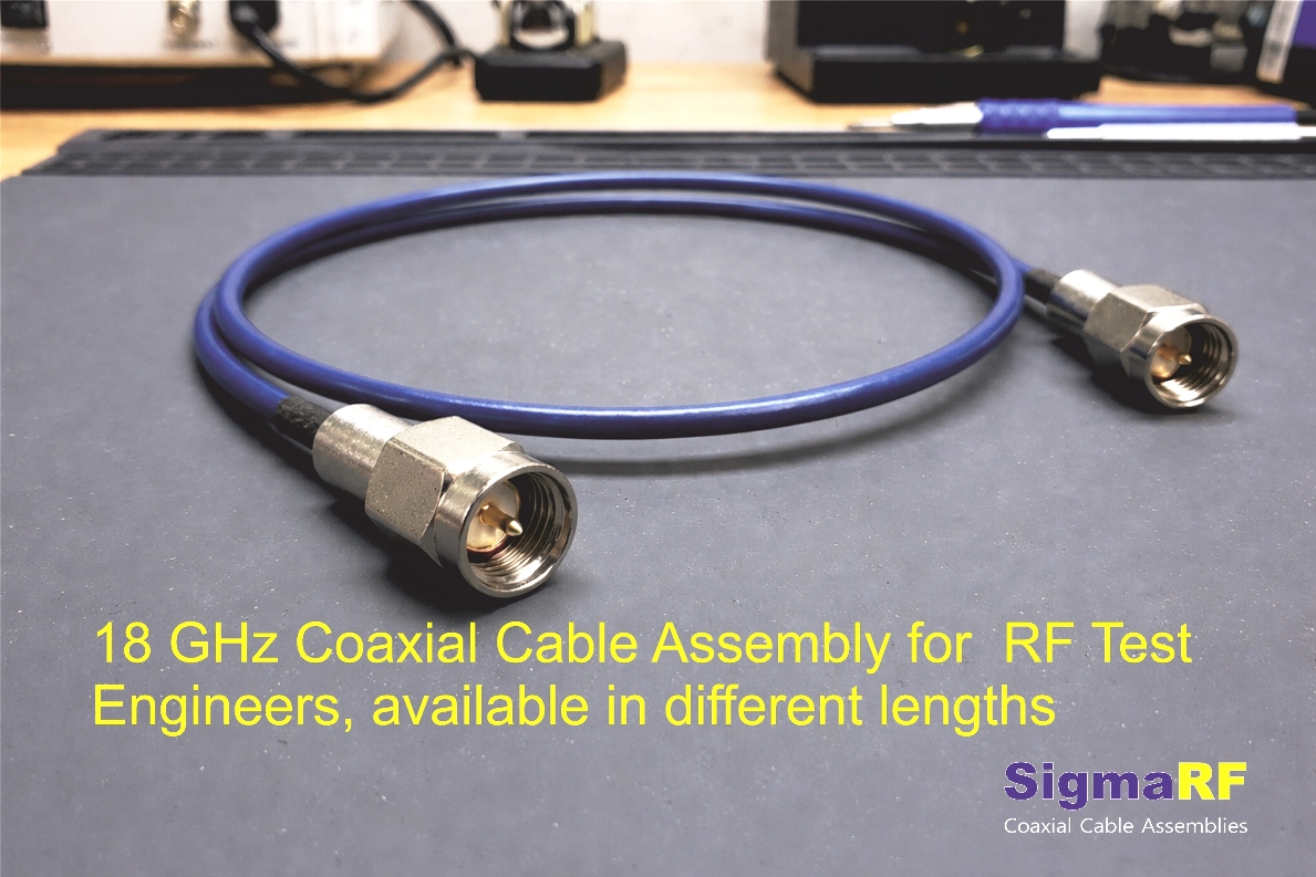 SMA Male to SMA Male Using RG405 Flexible RF Cable, DC-18GHz