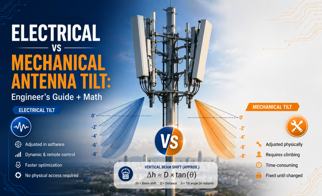 Electrical vs Mechanical Antenna Tilt: Engineer's Guide + Math